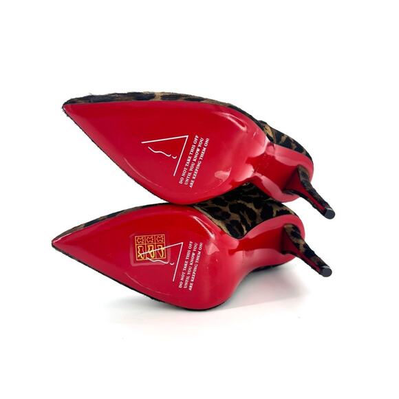 NEW Christian Louboutin Astrilarge Booty 100 Leopard Print Hair On Boots 38 - Picture 6 of 7